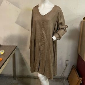 CP Shades linen v-neck, Lagenlook dress. M